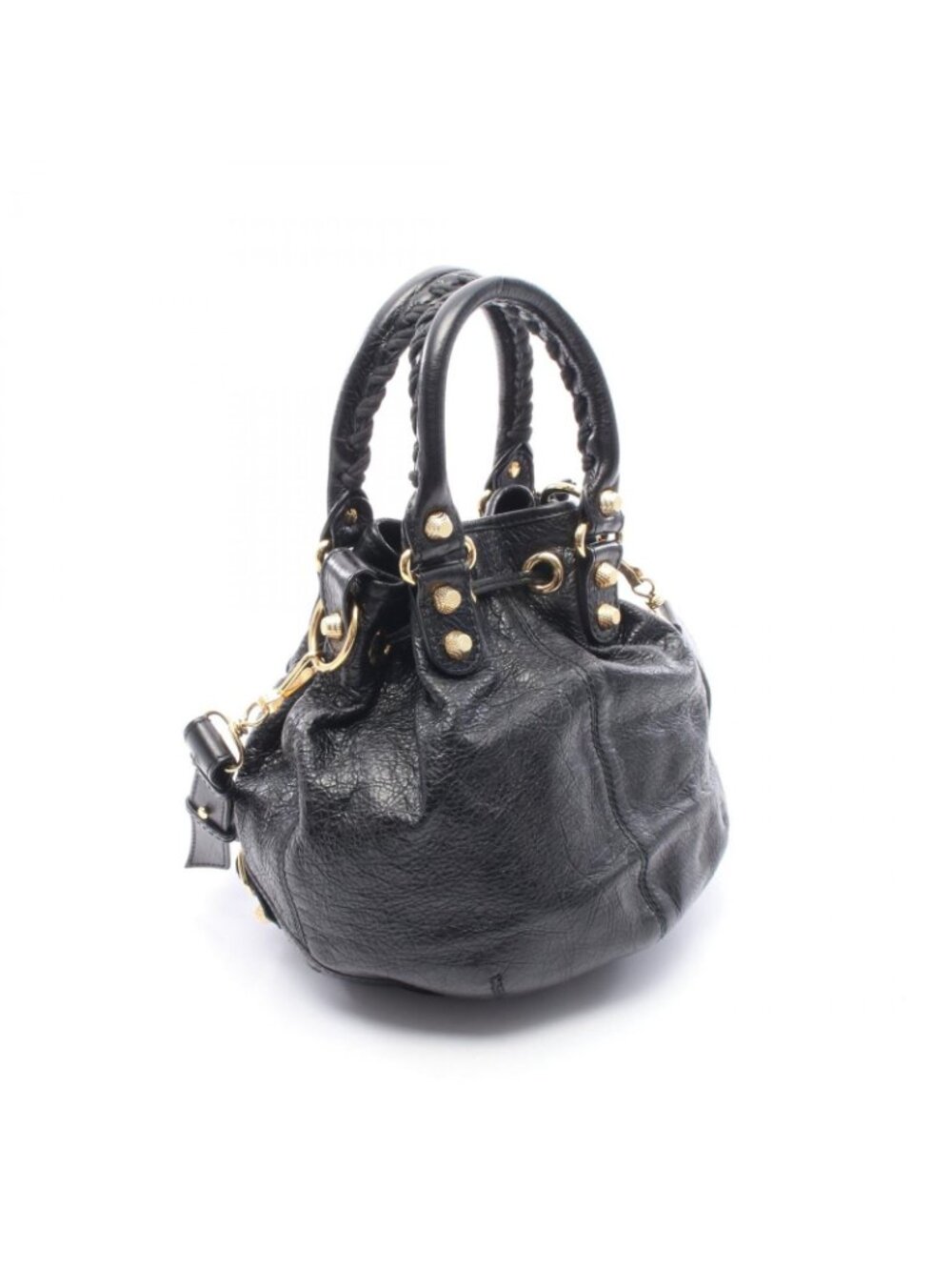 Balenciaga Handbag Giant Mini Pom 2-Way Black Leather - Picture 2 of 6
